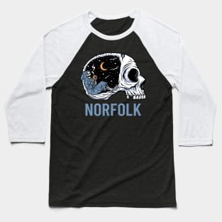 Chilling Skeleton - Norfolk Baseball T-Shirt
